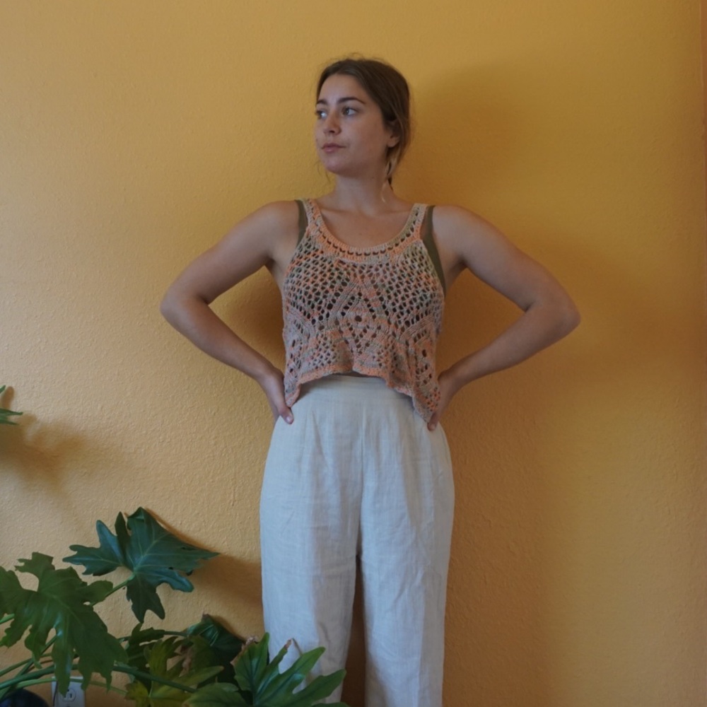 Crochet Pastel Free People Halter Top